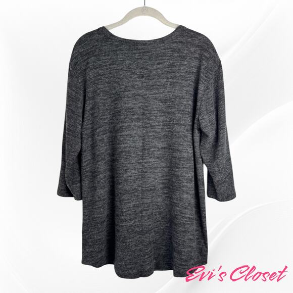 Torrid Women's Soft Plush V Neck Lace Up Sweater Grey Sz Torrid 0 12-L - Picture 3 of 8